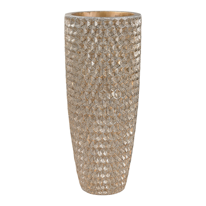 Geometric Textured Vase - Gold