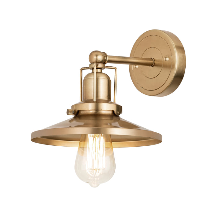 English Pub 7'' High 1-Light Sconce - Satin Brass