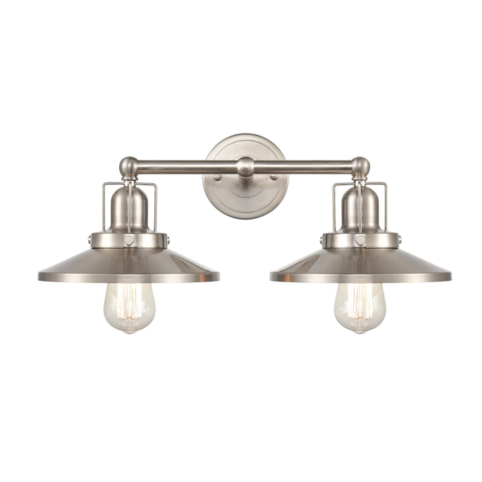 English Pub 18'' Wide 2-Light Vanity Light - Satin Nickel