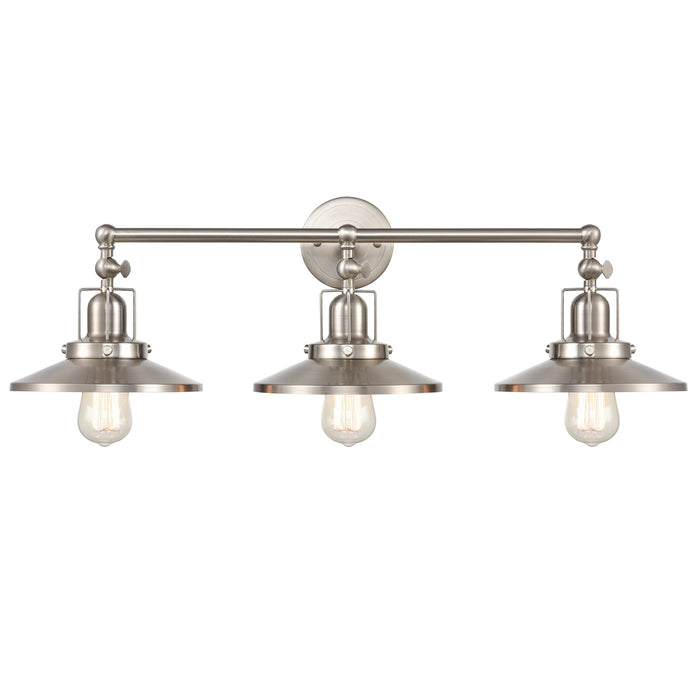 English Pub 28'' Wide 3-Light Vanity Light - Satin Nickel