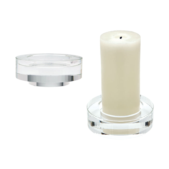 Fluted Crystal Candleholders (Set of 2)