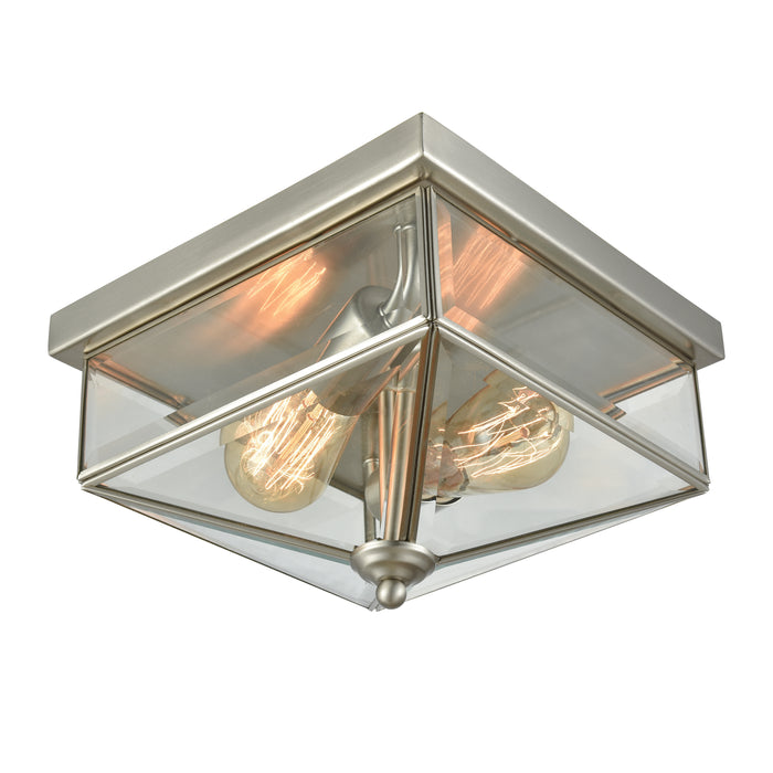 Lankford 10'' Wide 2-Light Outdoor Flush Mount - Brushed Nickel