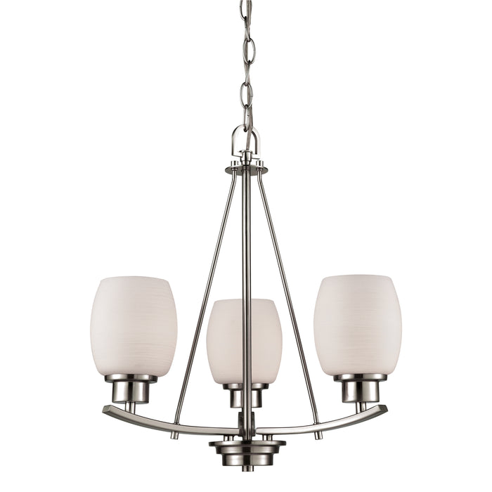 Casual Mission 17'' Wide 3-Light Chandelier - Brushed Nickel