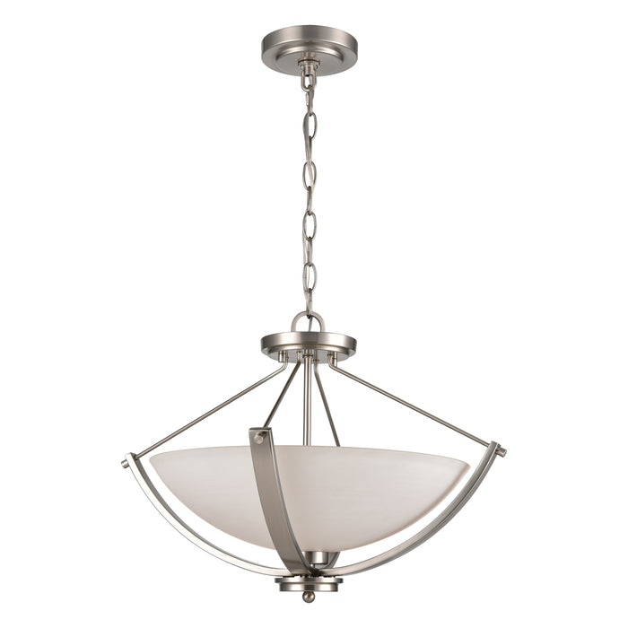 Casual Mission 20'' Wide 3-Light Semi Flush Mount - Brushed Nickel