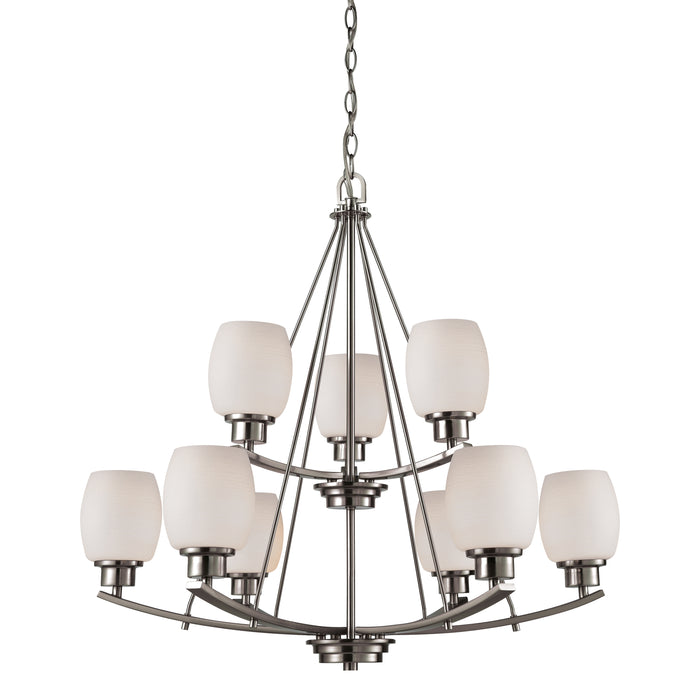 Casual Mission 29'' Wide 9-Light Chandelier - Brushed Nickel