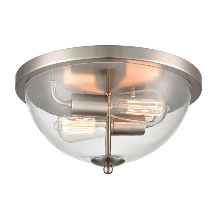 Astoria 13.5'' Wide 2-Light Flush Mount - Brushed Nickel