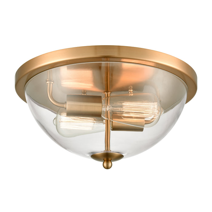 Astoria 13.5'' Wide 2-Light Flush Mount - Satin Gold