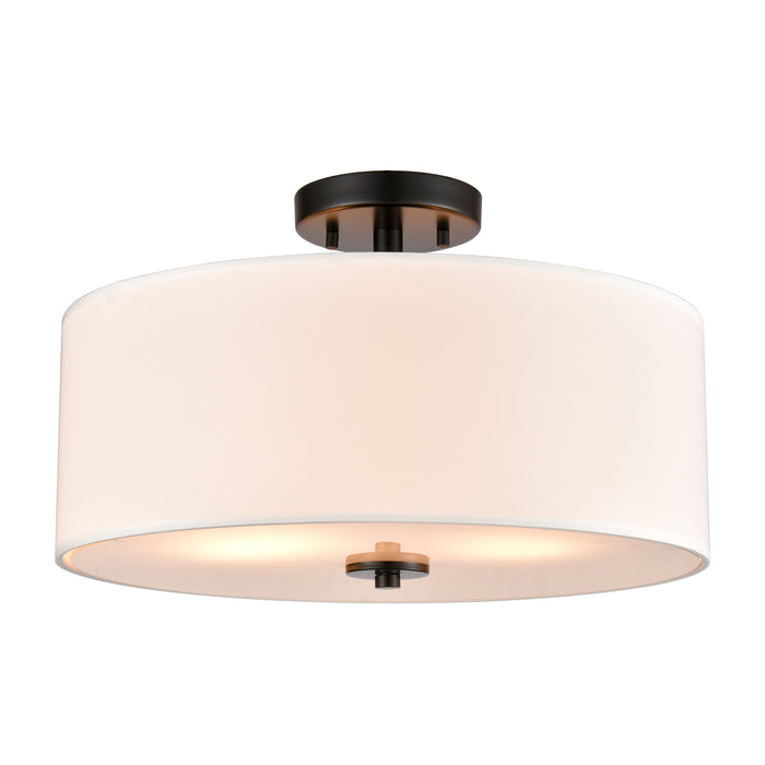 Oakland 16'' Wide 2-Light Semi Flush Mount - Black