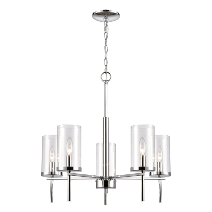 Oakland 25'' Wide 5-Light Chandelier - Chrome