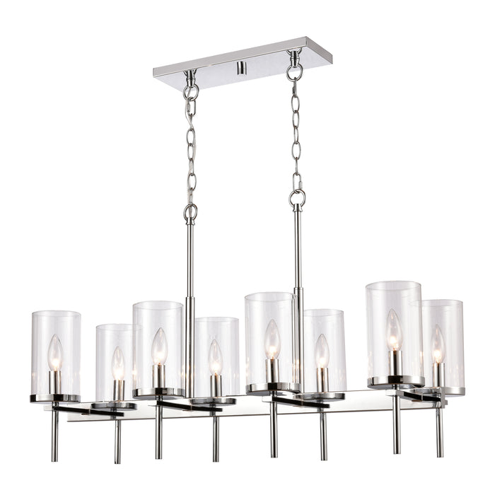 Oakland 32.5'' Wide 8-Light Linear Chandelier - Chrome