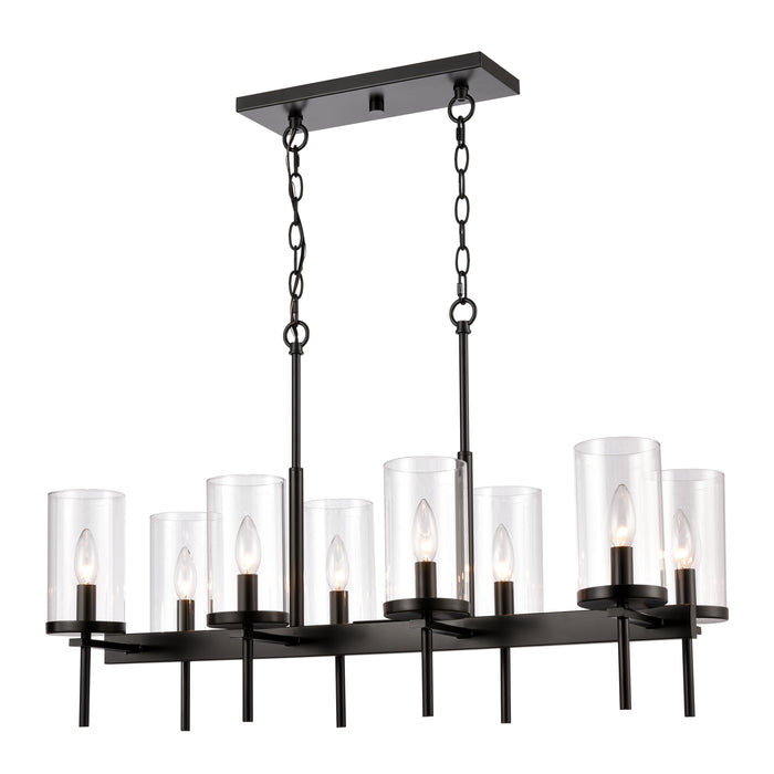 Oakland 32.5'' Wide 8-Light Linear Chandelier - Black