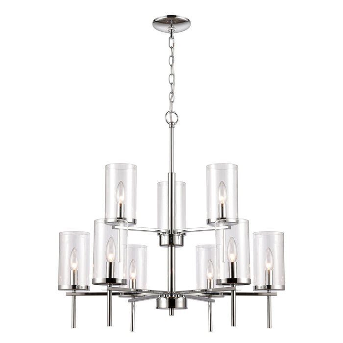 Oakland 28.5'' Wide 9-Light Chandelier - Chrome