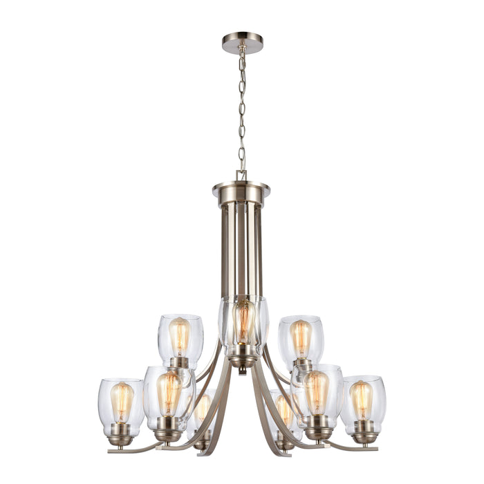 Calistoga 30.5'' Wide 9-Light Chandelier - Brushed Nickel