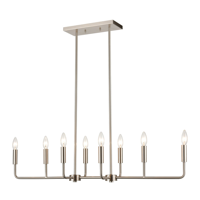 Park Slope 39'' Wide 8-Light Linear Chandelier - Brushed Nickel