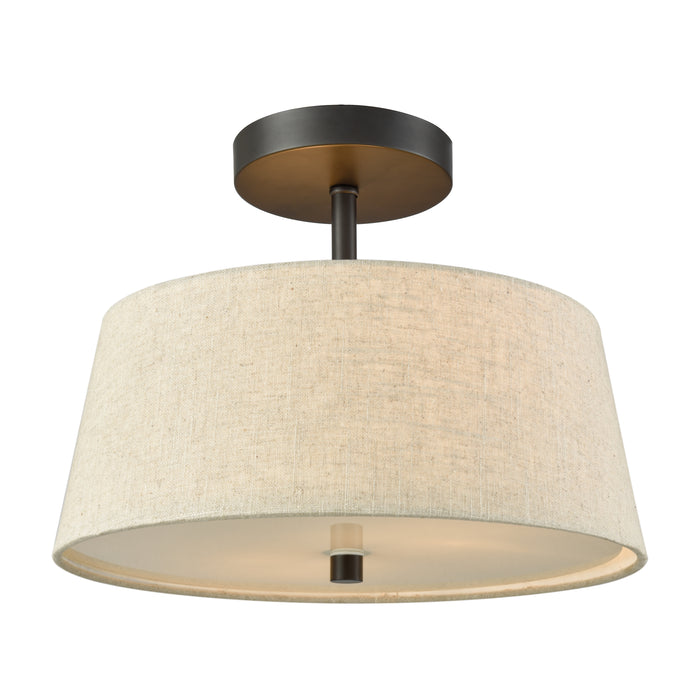 Morgan 15'' Wide 2-Light Semi Flush Mount - Oil Rubbed Bronze