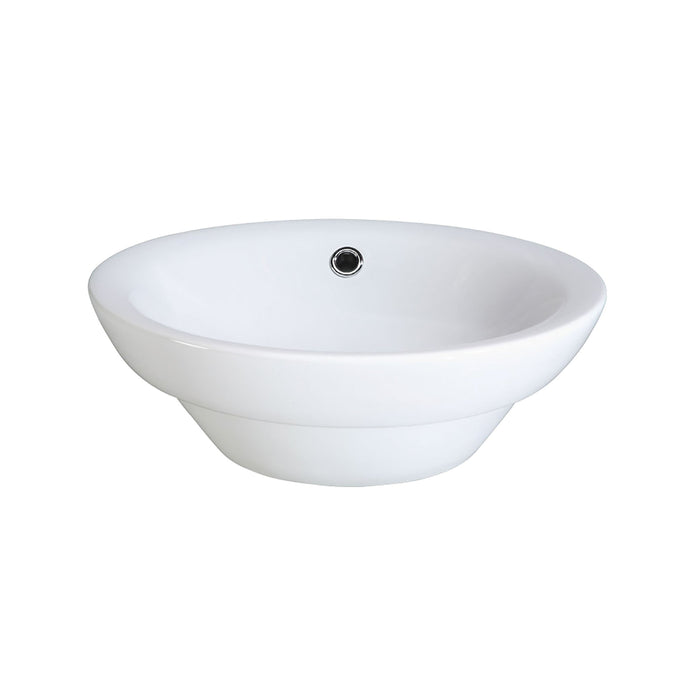 Semi-Recessed Round Vitreous China Vessel - White