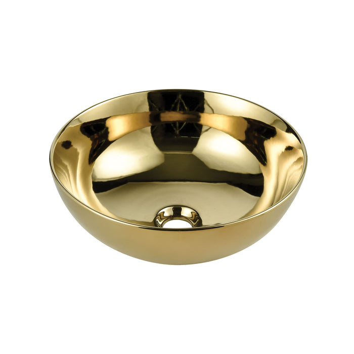 Vitreous China Round Vessel Sink - Polished Gold