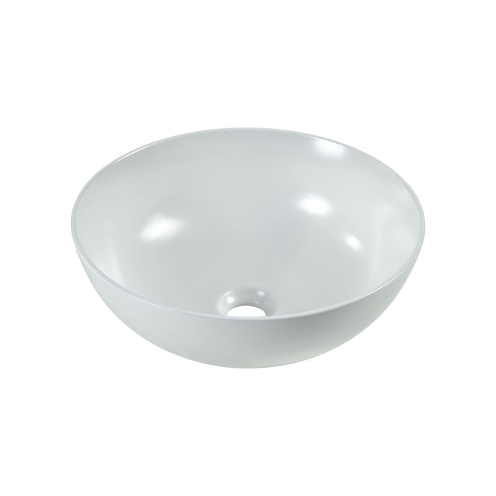 Vitreous China Round Vessel Sink - Matte White 18.7 inch