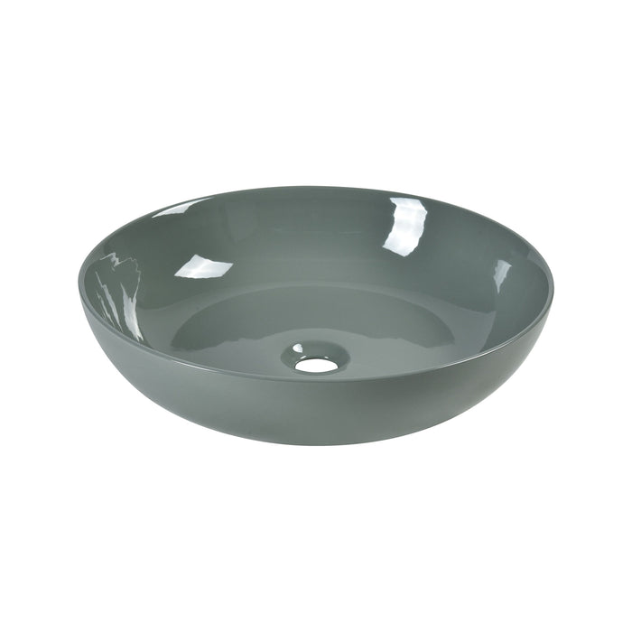 Vitreous China Round Vessel Sink - Polished Gray 18.7 inch