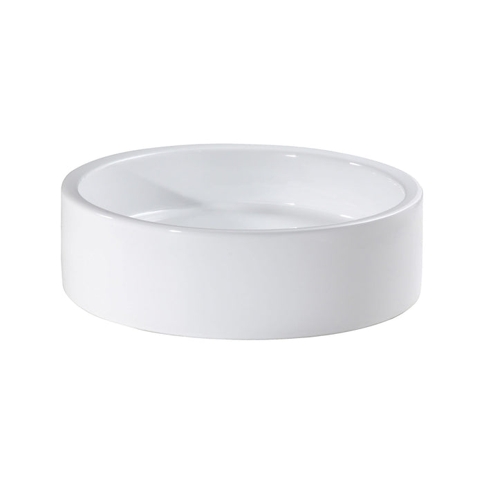 Vitreous China Cylindrical Vessel Sink - White