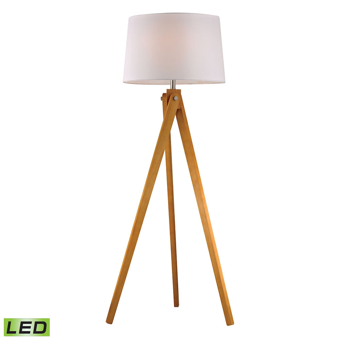 Wooden Tripod 63'' High 1-Light Floor Lamp - Natural