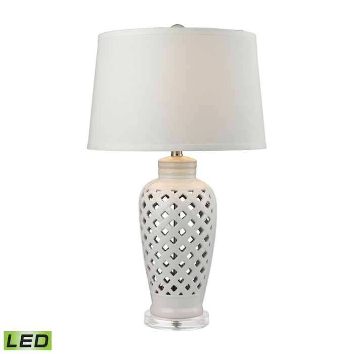 Openwork 27'' High 1-Light Table Lamp - White