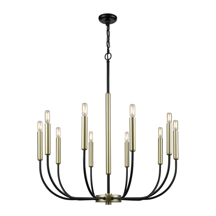 Transatlantique 34'' Wide 10-Light Chandelier - Black