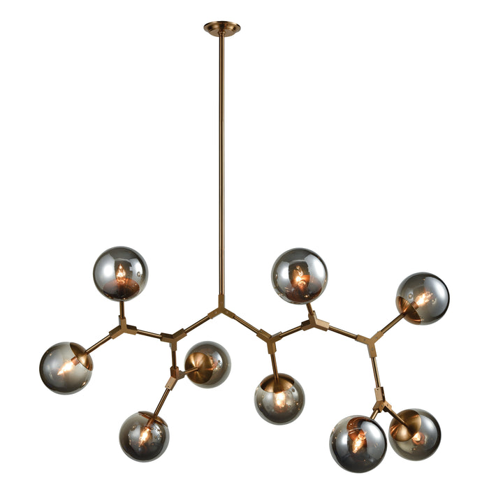 Synapse 60'' Wide 9-Light Linear Chandelier - Aged Brass