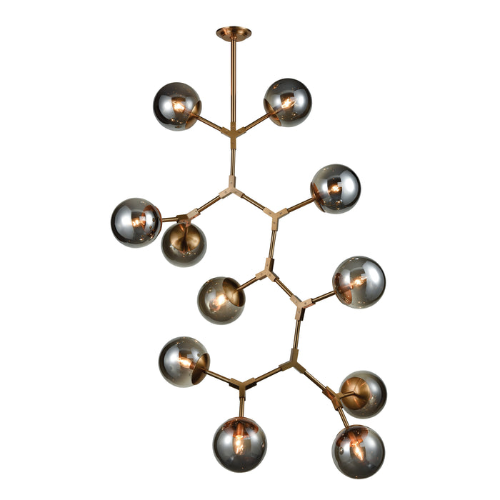 Synapse 35'' Wide 11-Light Chandelier - Aged Brass