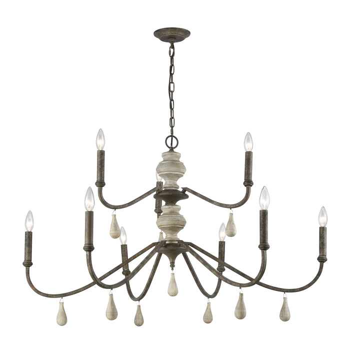 French Connection 42'' Wide 9-Light Chandelier - Malted Rust