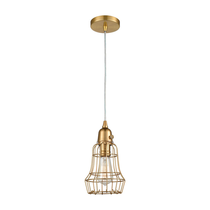 Squashcourt 6'' Wide 1-Light Mini Pendant - Aged Brass