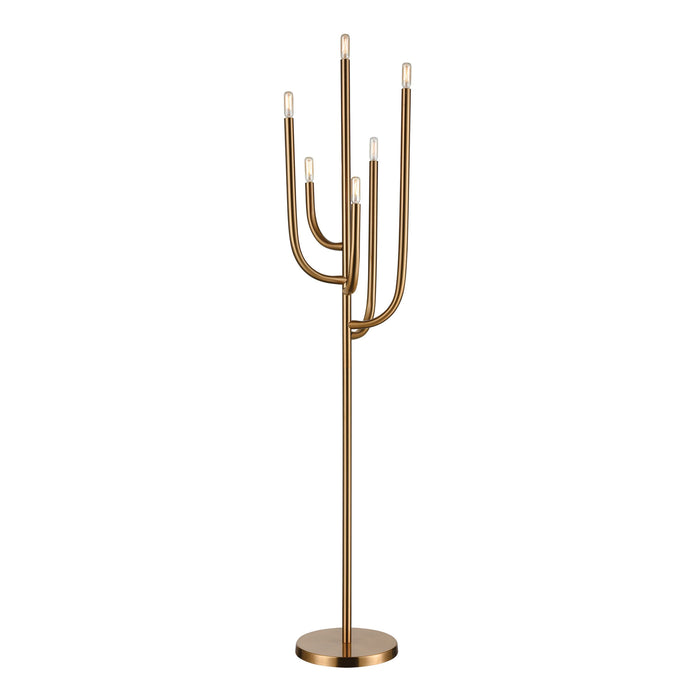 Hands Up 63'' High 6-Light Floor Lamp - Aged Brass