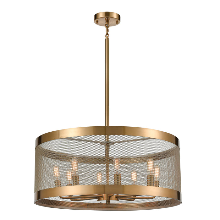 Line in the Sand 24'' Wide 8-Light Pendant - Satin Brass