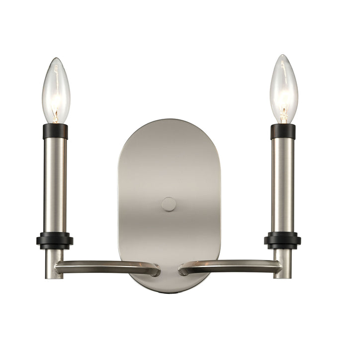 Sunsphere 10'' High 2-Light Sconce - Satin Nickel