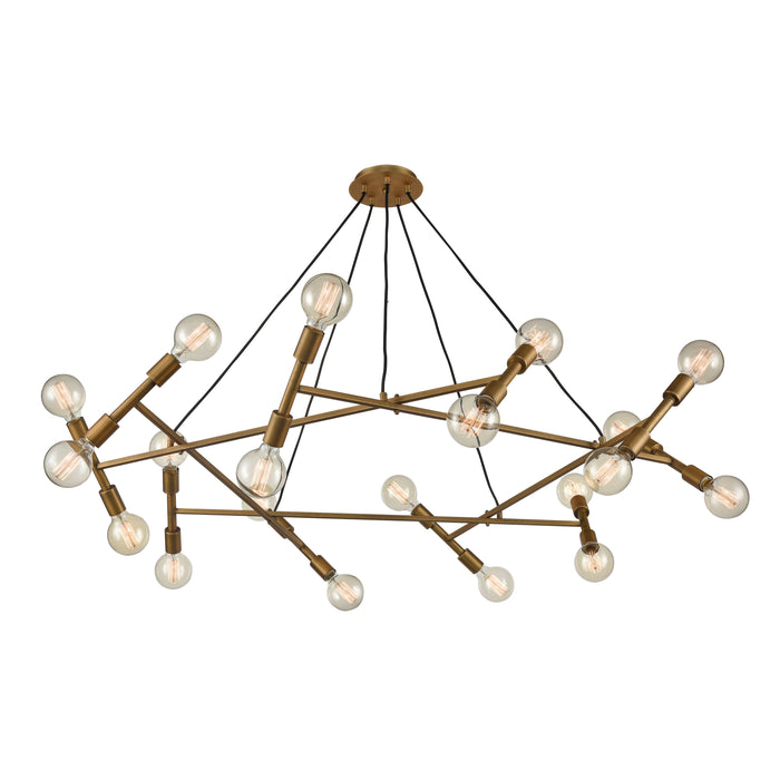 Guesting 54'' Wide 20-Light Chandelier - Antique Brass