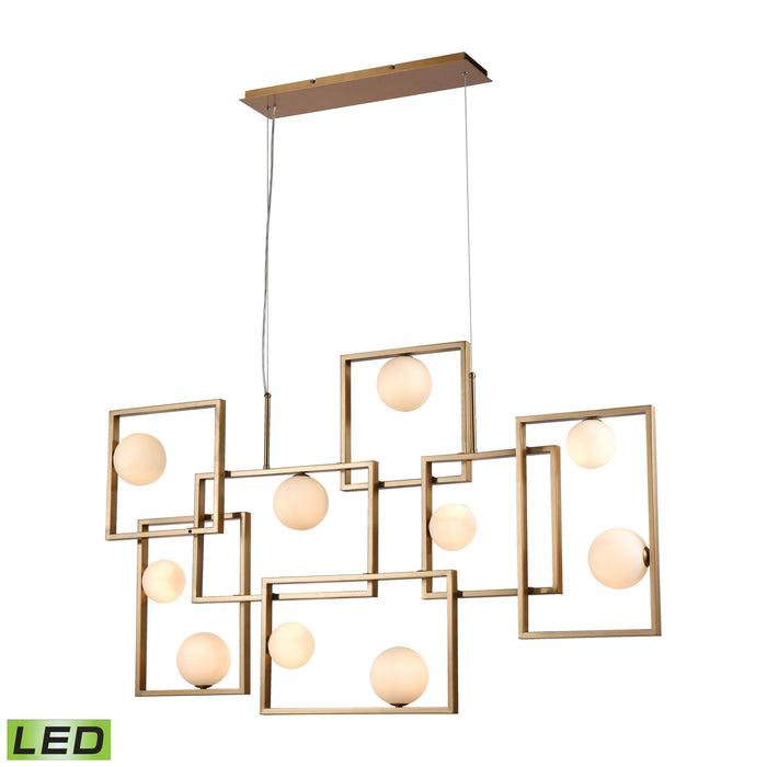 Amazed 51'' Wide 7-Light Linear Chandelier - Aged Brass