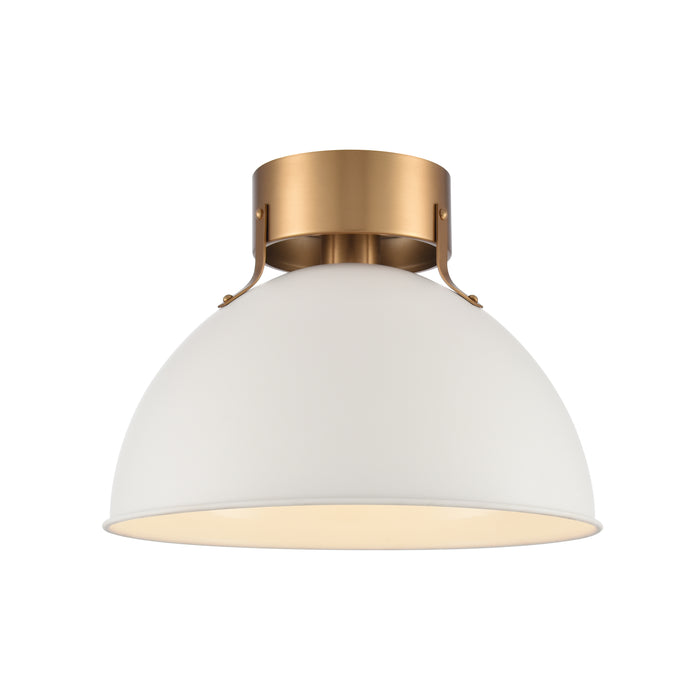 Zayne 12'' Wide 1-Light Semi Flush - Matte White