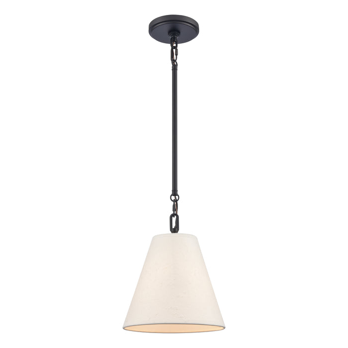 Rydell 9'' Wide 1-Light Mini Pendant - Matte Black and Parchment