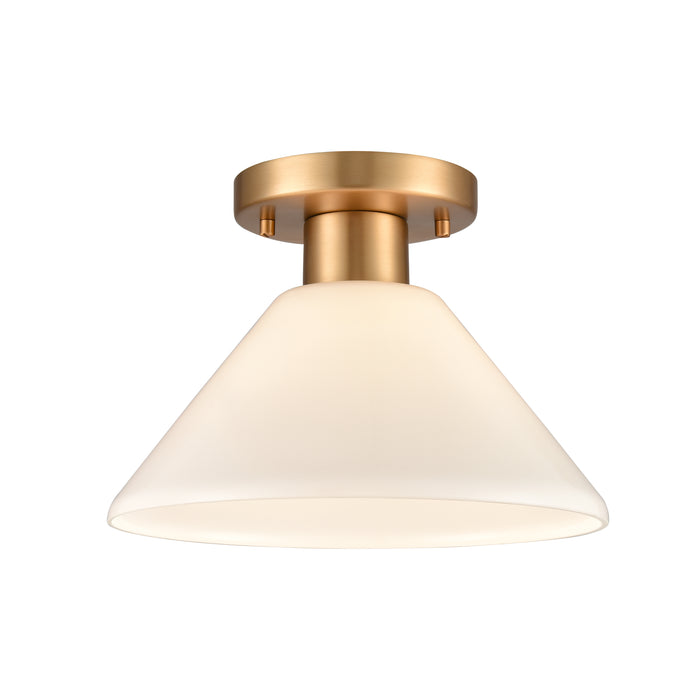 Vivica 10'' Wide 1-Light Flush Mount - Brushed Gold and Opal