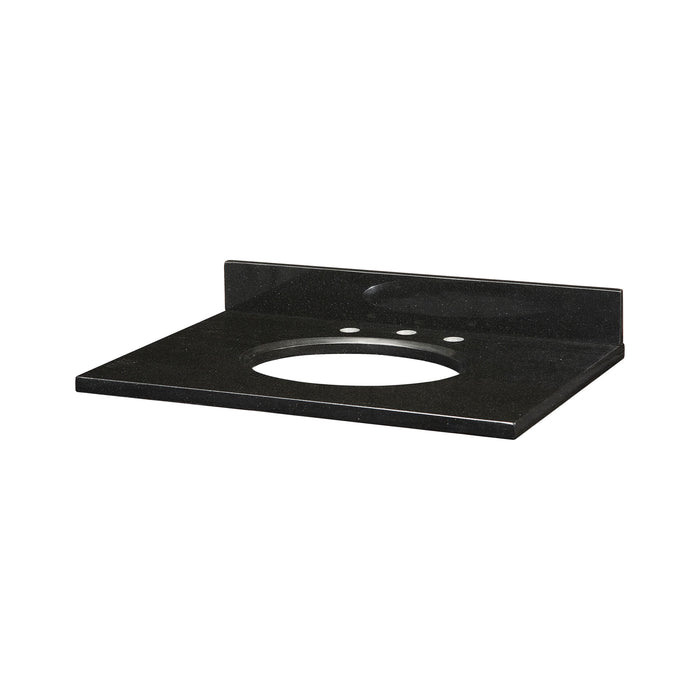 Stone Top - 31-inch for Oval Undermount Sink - Black Granite