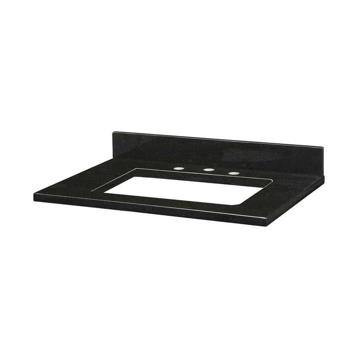 Stone Top - 31-inch for Rectangular Undermount Sink - Black Granite