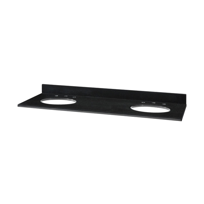 Stone Top - 61-inch for Double Undermount Sinks - Black Granite