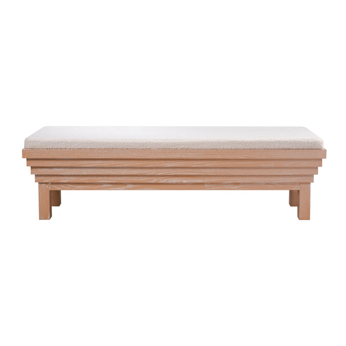 Joanne Bench - Light Oak with Boucle