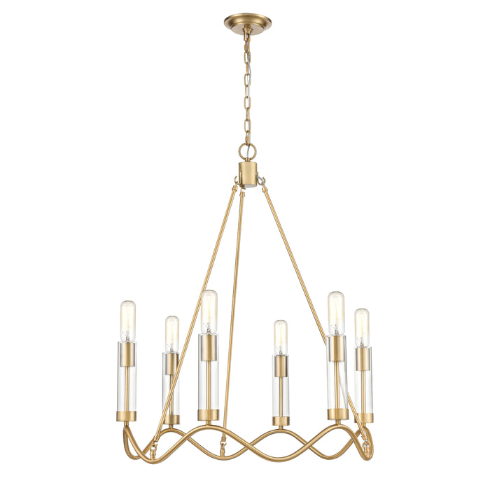 Celsius 27'' Wide 6-Light Chandelier - Satin Brass