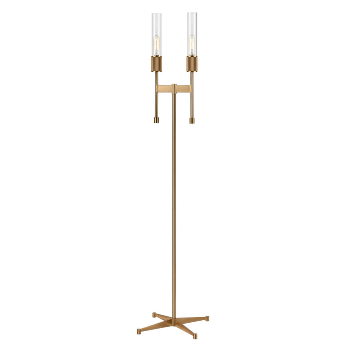 Beaconsfield 65'' High 2-Light Floor Lamp - Aged Brass