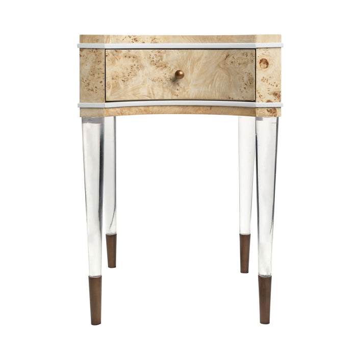 Rogers Accent Table - Drawer Bleached Burl