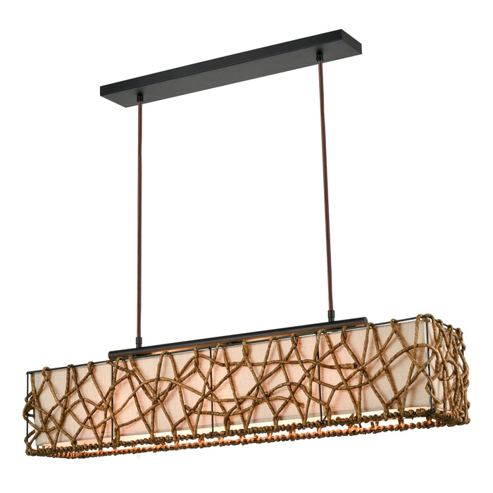 Bindan 39'' Wide 3-Light Linear Chandelier - Natural