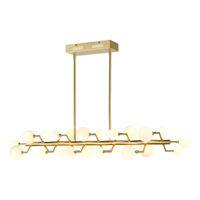 Keir 43.31'' Wide 22-Light Linear Chandelier - Brass