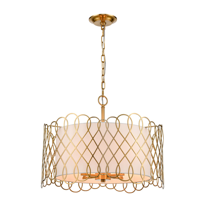 Harp Lane 21'' Wide 4-Light Pendant - Satin Brass