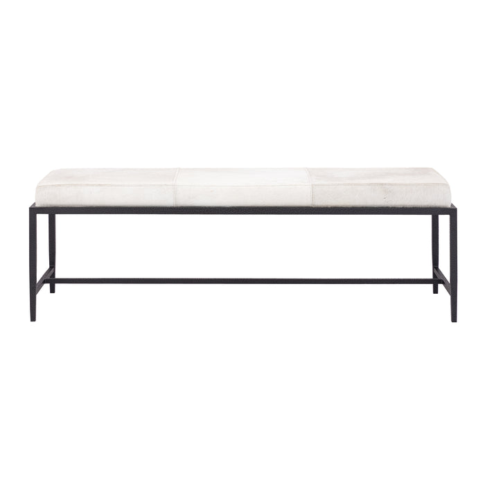 Canyon Long Bench - Dark Bronze with Ivory Hide